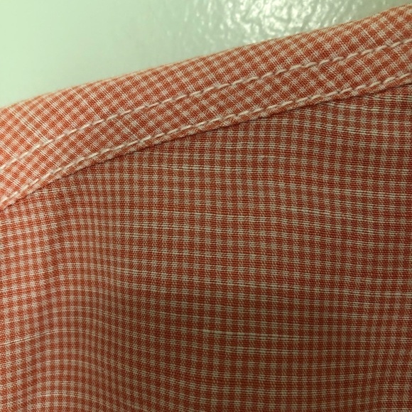 Tommy Bahama Button Up Shirt Orange Plaid Linen Tencel Large - Picture 5 of 7